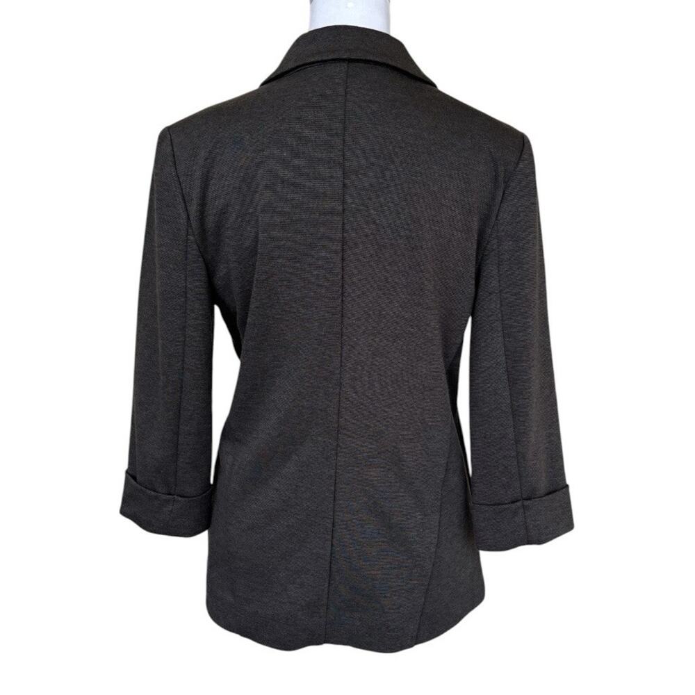 LC Lauren Conrad Black Open Front Knit Blazer 3/4 Cuffed Sleeve Sz 6 Office - Picture 4 of 6